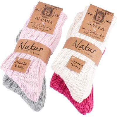 BRUBAKER Chaussettes Tricotées en Alpaga Lot de 4 Paires Laine d'Alpaga Très Épaisses et Chaudes Unisexe Rose, Gris et Beige EU 39-42 - Publicité BRUBAKER Chaussettes Tricotées en Alpaga Lot de 4 Paires Laine d'Alpaga Très Épaisses et Chaudes Unisexe Rose, Gris et Beige EU 39-42 - Publicité