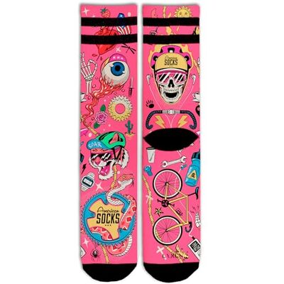 American Socks Cycling Beast Mi-haut S/M Chaussettes - Publicité American Socks Cycling Beast Mi-haut S/M Chaussettes - Publicité