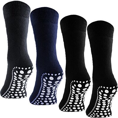 BRUBAKER Chaussettes antidérapantes Lot de 4 Paires Semelle antiglisse 2x Noir/1x Gris/1x Bleu 39-42 - Publicité BRUBAKER Chaussettes antidérapantes Lot de 4 Paires Semelle antiglisse 2x Noir/1x Gris/1x Bleu 39-42 - Publicité