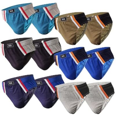 SGS Lot de 6 à 12 Calecon Homme Slips Confortables en Coton pour Hommes Slip Homme, sous-Vêtements Respirants et Doux Tailles S à XXL, Multicolores - Publicité SGS Lot de 6 à 12 Calecon Homme Slips Confortables en Coton pour Hommes Slip Homme, sous-Vêtements Respirants et Doux Tailles S à XXL, Multicolores - Publicité