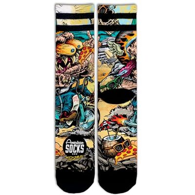 American Socks Bike Monster Mi-haut S/M Chaussettes - Publicité American Socks Bike Monster Mi-haut S/M Chaussettes - Publicité