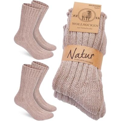 BRUBAKER 2 Paires de Chaussettes en Laine Chaussettes d'Hiver pour Femme et Homme Chaud et Moelleux Set de Chaussettes d'Hiver en Laine de Mouton Chaussettes Thermiques Beige 43-46 - Publicité BRUBAKER 2 Paires de Chaussettes en Laine Chaussettes d'Hiver pour Femme et Homme Chaud et Moelleux Set de Chaussettes d'Hiver en Laine de Mouton Chaussettes Thermiques Beige 43-46 - Publicité