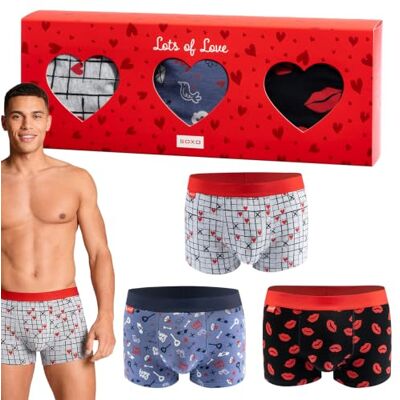 soxo Saint Valentin Calecon Homme Boxer Cadeaux Hommes Coton Cadeau Slip Original Gadget dans Une Boîte Cadeau 3 Pack M - Publicité soxo Saint Valentin Calecon Homme Boxer Cadeaux Hommes Coton Cadeau Slip Original Gadget dans Une Boîte Cadeau 3 Pack M - Publicité