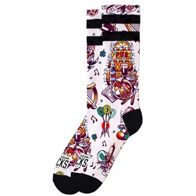 American Socks Chaussettes de pub, mi-haute, 2 tailles, conçues à Barcelone, 67 % Coolmax, absorbent l'humidité, Pub Mid High, L/XL - Publicité American Socks Chaussettes de pub, mi-haute, 2 tailles, conçues à Barcelone, 67 % Coolmax, absorbent l'humidité, Pub Mid High, L/XL - Publicité