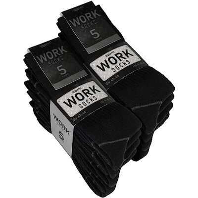 BRUBAKER 10 Paires de Chaussettes de Travail pour Hommes pour un Maintien Optimal Chaussettes Fonctionnelles Robustes en Coton Talon et Orteils Renforcés Noir Taille 47-50 - Publicité BRUBAKER 10 Paires de Chaussettes de Travail pour Hommes pour un Maintien Optimal Chaussettes Fonctionnelles Robustes en Coton Talon et Orteils Renforcés Noir Taille 47-50 - Publicité