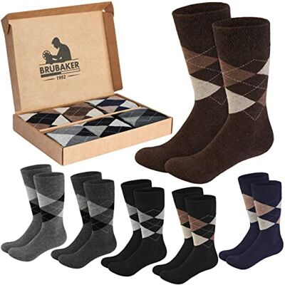 BRUBAKER 6 Paires de Chaussettes avec Motif Losange Chaussettes Confort pour Homme avec Motif Carreau Argyle en Boîte Cadeau Douces et Respirantes Mix de Couleurs Gris/Brun Taille 47-50 - Publicité BRUBAKER 6 Paires de Chaussettes avec Motif Losange Chaussettes Confort pour Homme avec Motif Carreau Argyle en Boîte Cadeau Douces et Respirantes Mix de Couleurs Gris/Brun Taille 47-50 - Publicité