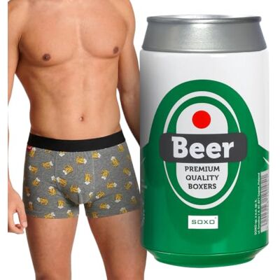 soxo Coffret Biere Cadeau Boxer Homme Coton Canette Calecon M-XL - Publicité soxo Coffret Biere Cadeau Boxer Homme Coton Canette Calecon M-XL - Publicité