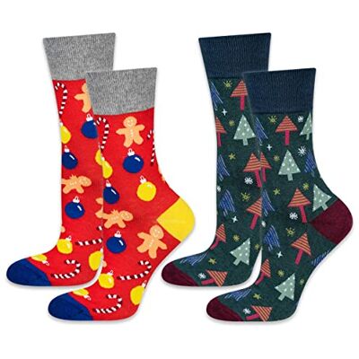 soxo Noel Chaussettes Homme Drole Cadeau Hommes Fantaisie Idee Cadeaux Humour Coton Chaussette 2 Tailles 1-2 Paires - Publicité soxo Noel Chaussettes Homme Drole Cadeau Hommes Fantaisie Idee Cadeaux Humour Coton Chaussette 2 Tailles 1-2 Paires - Publicité