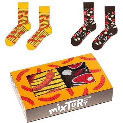 ZOOKSY Chaussettes d'été colorées pour hommes femmes 2 paires MixTury I Dans une boîte parfaite pour être offerte I Chaussettes longues en coton I Un Barbecue I 41-46 - Publicité ZOOKSY Chaussettes d'été colorées pour hommes femmes 2 paires MixTury I Dans une boîte parfaite pour être offerte I Chaussettes longues en coton I Un Barbecue I 41-46 - Publicité