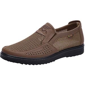 Jamron Hommes Été Respirant Maille Loafers Chaussures de Conduite Baskets Décontractées Légères Marron SN01749 EU42 - Publicité