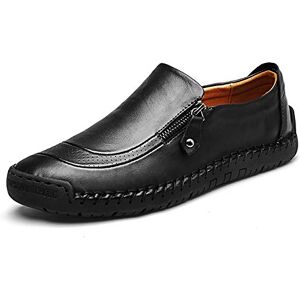 LCXAX Hommes Mocassins en Cuir Casual Respirant Conduite Chaussures Bateau Oxford à Lacets d'affaires pour Homme Vintage Noir Marron - Publicité