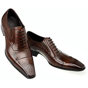 Rodawu Chaussure Derbys Homme Ville Habillées Affaires à Lacets Oxford pour Hommes Costume Mariage Marron 42EU - Publicité