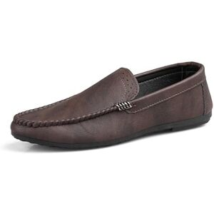 TAYGUM Mocassins for Hommes à Bout Rond en Cuir végétalien, Chaussures antidérapantes, légères, for Bal de Promo, Marche (Color : Marron, Size : 42 EU) - Publicité