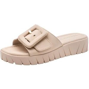 Tamaris Mule femme à talon compensé en cuir beige 37 EU - Publicité Tamaris Mule femme à talon compensé en cuir beige 37 EU - Publicité