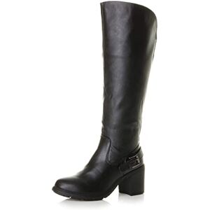 Ajvani Femmes haute talon carré large mollet bottes de motard cuissardes taille 8 41 - Publicité Ajvani Femmes haute talon carré large mollet bottes de motard cuissardes taille 8 41 - Publicité
