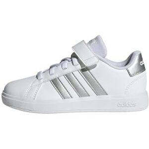 Adidas Mixte enfant Grand Court Court Elastic Lace and Top Strap Shoes, White / Matte Silver / Matte Silver, 29 EU - Publicité Adidas Mixte enfant Grand Court Court Elastic Lace and Top Strap Shoes, White / Matte Silver / Matte Silver, 29 EU - Publicité