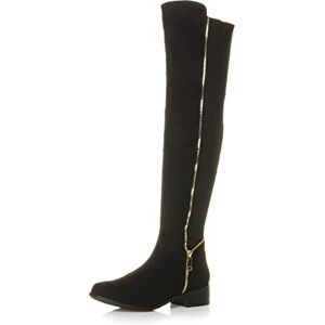 Ajvani Femmes talon bas extensible élastique grosse jambe cuissardes bottes d'équitation pointure 5 38 - Publicité Ajvani Femmes talon bas extensible élastique grosse jambe cuissardes bottes d'équitation pointure 5 38 - Publicité