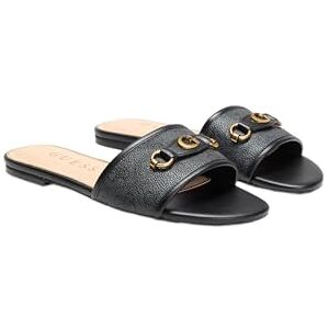 Guess Women's HAMMI Flat Sandal, Black 001, 9 - Publicité Guess Women's HAMMI Flat Sandal, Black 001, 9 - Publicité