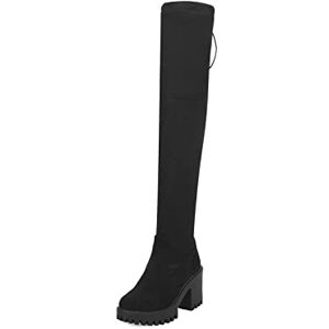 AORUIDA Bottes Hautes élastique pour Femmes l'hiver Chaud en Daim Bout Rond à Plateforme Talon Bloc Talons Hauts Cuissarde Bottes,Noir,37 EU - Publicité AORUIDA Bottes Hautes élastique pour Femmes l'hiver Chaud en Daim Bout Rond à Plateforme Talon Bloc Talons Hauts Cuissarde Bottes,Noir,37 EU - Publicité
