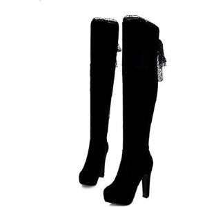 WOkismD 12CM / 4.72IN Grande Taille Épais Talon Haut Talon Femmes Bottes Imperméable Plate-Forme Nubuck Au-Genou Bottes Longues Bottes,Noir,37 EU - Publicité WOkismD 12CM / 4.72IN Grande Taille Épais Talon Haut Talon Femmes Bottes Imperméable Plate-Forme Nubuck Au-Genou Bottes Longues Bottes,Noir,37 EU - Publicité
