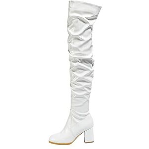 Allbestop Cuissardes Femme Sexy Haute, Botte Cuissarde Femme Bottes Genou Bottes Hautes Talon Aiguille Cavalières Cuir Mi Mollet Cuir(Blanc,39) - Publicité Allbestop Cuissardes Femme Sexy Haute, Botte Cuissarde Femme Bottes Genou Bottes Hautes Talon Aiguille Cavalières Cuir Mi Mollet Cuir(Blanc,39) - Publicité