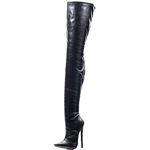 BeAUZQ Cuissardes Femmes 7 pouces/18 cm Talons Hauts Sexy Talon Aiguille Mince sur Le Genou Zip Entrejambe Bottes excitantes Strip-teaseuse Club pôle Chaussures de Danse,Noir,45 EU - Publicité BeAUZQ Cuissardes Femmes 7 pouces/18 cm Talons Hauts Sexy Talon Aiguille Mince sur Le Genou Zip Entrejambe Bottes excitantes Strip-teaseuse Club pôle Chaussures de Danse,Noir,45 EU - Publicité