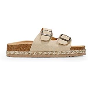 BOSANOVA Sandales bio, style raquette composées de deux bandes avec boucles réglables au cou-de-pied et semelle en raphia bicolore, sans fermeture. Chaussures pour femme, beige, 38 EU - Publicité BOSANOVA Sandales bio, style raquette composées de deux bandes avec boucles réglables au cou-de-pied et semelle en raphia bicolore, sans fermeture. Chaussures pour femme, beige, 38 EU - Publicité