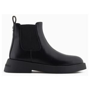 Armani Exchange Bottines Margot pour Femme, Logo en métal, Bande côtelée, Noir, 39.5 EU - Publicité Armani Exchange Bottines Margot pour Femme, Logo en métal, Bande côtelée, Noir, 39.5 EU - Publicité