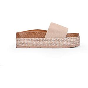 BOSANOVA Sandales style raquette en daim avec une large bande sur le cou-de-pied, semelle bio en liège et plateforme en sparte bicolore. Chaussures pour femme, beige, 38 EU - Publicité BOSANOVA Sandales style raquette en daim avec une large bande sur le cou-de-pied, semelle bio en liège et plateforme en sparte bicolore. Chaussures pour femme, beige, 38 EU - Publicité