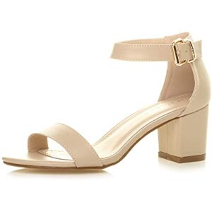 Ajvani Femmes Talon Moyen Bout Ouvert Sandales à lanières ,Beige Mat,39 EU - Publicité Ajvani Femmes Talon Moyen Bout Ouvert Sandales à lanières ,Beige Mat,39 EU - Publicité