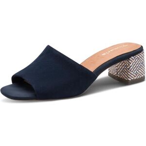 Tamaris Mule femme à talon bloc en cuir bleu 39 EU - Publicité Tamaris Mule femme à talon bloc en cuir bleu 39 EU - Publicité