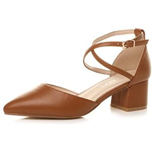 Ajvani Femmes Talon mi-Bloc lanières croisées Deux Parties Chaussures Babies Escarpins Sandales Pointure 6 39 - Publicité Ajvani Femmes Talon mi-Bloc lanières croisées Deux Parties Chaussures Babies Escarpins Sandales Pointure 6 39 - Publicité