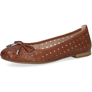 CAPRICE Ballerines Femme en Cuir à Motif perforé, Marron (Cognac Nappa), 37 EU - Publicité CAPRICE Ballerines Femme en Cuir à Motif perforé, Marron (Cognac Nappa), 37 EU - Publicité