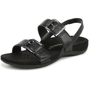 Vionic Sandales plates Reese pour femme, cuir noir, 3.5 UK Wide - Publicité Vionic Sandales plates Reese pour femme, cuir noir, 3.5 UK Wide - Publicité