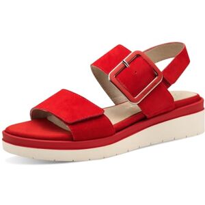 Tamaris Comfort Sandales Plates Femme Cuir avec Boucle, Red Suede, 38 EU - Publicité Tamaris Comfort Sandales Plates Femme Cuir avec Boucle, Red Suede, 38 EU - Publicité