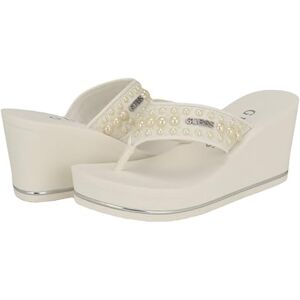 Guess Women's SILUS Wedge Sandal, White 140, 10 - Publicité Guess Women's SILUS Wedge Sandal, White 140, 10 - Publicité