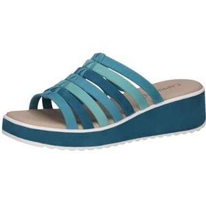 CAPRICE Mules femme en cuir à talon compensé, Bleu (Blue Comb), 41 EU - Publicité CAPRICE Mules femme en cuir à talon compensé, Bleu (Blue Comb), 41 EU - Publicité