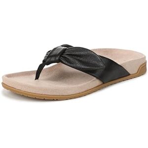 Vionic Sandales plates en EVA pour femme, cuir noir, 5 UK Wide - Publicité Vionic Sandales plates en EVA pour femme, cuir noir, 5 UK Wide - Publicité