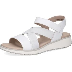 CAPRICE Sandales plates femme avec fermeture à scratch élastiques, Blanc (White Nappa), 38 EU - Publicité CAPRICE Sandales plates femme avec fermeture à scratch élastiques, Blanc (White Nappa), 38 EU - Publicité