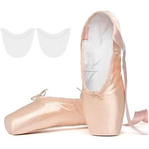 Tancefair SKYSOAR Chaussures de Ballet de Pointe Rose Chaussure de Danse avec Satin Rubans de et Protège-Orteils pour Ballerines Fille Femme,Rose,34 EU - Publicité Tancefair SKYSOAR Chaussures de Ballet de Pointe Rose Chaussure de Danse avec Satin Rubans de et Protège-Orteils pour Ballerines Fille Femme,Rose,34 EU - Publicité