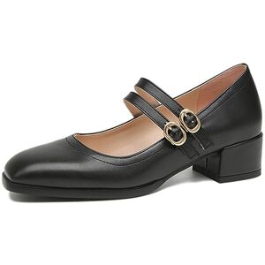 EXECAB Chaussures Mary-Jane pour Femmes avec Gros Talon Bloc Bas, Escarpins de Travail à Bout fermé, Doubles Brides de Cheville, Escarpins à Bout carré, Chaussures habillées,Noir,39 EU - Publicité EXECAB Chaussures Mary-Jane pour Femmes avec Gros Talon Bloc Bas, Escarpins de Travail à Bout fermé, Doubles Brides de Cheville, Escarpins à Bout carré, Chaussures habillées,Noir,39 EU - Publicité