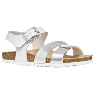 Geox J Adriel Girl B Sandales, Blanc/Argent, 34 EU - Publicité Geox J Adriel Girl B Sandales, Blanc/Argent, 34 EU - Publicité