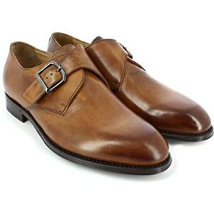 Tony & Paul. Chaussures Boucle. Heritage, Cuir. Cuir Marron Cognac patiné Uni Fabrique en Italie. Publicité Tony & Paul. Chaussures Boucle. Heritage, Cuir. Cuir Marron Cognac patiné Uni Fabrique en Italie. Publicité