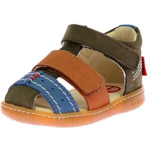 Kickers Bazar, Sandales Garçon, Kaki Camel Bleu, 26 - Publicité Kickers Bazar, Sandales Garçon, Kaki Camel Bleu, 26 - Publicité