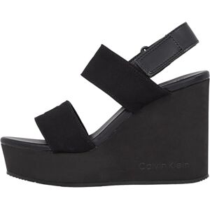 Calvin Klein Sandales Wedge Webbing pour femme avec talon compensé, Black Triple Black, 40 EU - Publicité Calvin Klein Sandales Wedge Webbing pour femme avec talon compensé, Black Triple Black, 40 EU - Publicité