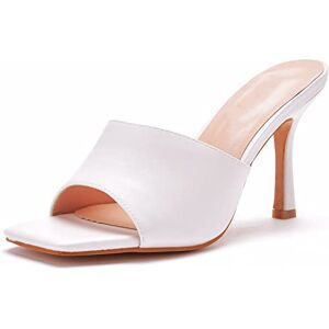 HIKKWXVN Mules à Talons Aiguilles pour Femmes, Sandales Ouvertes à Bout carré, Escarpins Confortables à Talons Bas, Chaussures de Danse Sexy pour soirée, Bal de Promo,Blanc,35 EU - Publicité HIKKWXVN Mules à Talons Aiguilles pour Femmes, Sandales Ouvertes à Bout carré, Escarpins Confortables à Talons Bas, Chaussures de Danse Sexy pour soirée, Bal de Promo,Blanc,35 EU - Publicité