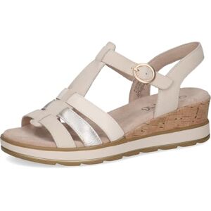 CAPRICE sandale compensée femme en cuir, Blanc (SNOW COMB), 39 EU - Publicité CAPRICE sandale compensée femme en cuir, Blanc (SNOW COMB), 39 EU - Publicité