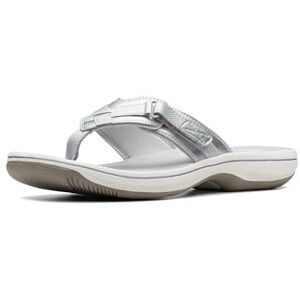 Clarks Femme Brinkley Sea Sandal, Argent Synthétique, 41 EU - Publicité Clarks Femme Brinkley Sea Sandal, Argent Synthétique, 41 EU - Publicité