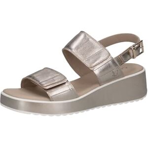CAPRICE Sandales à talon compensé femme en cuir compensées, Beige (Taupe Metallic), 36 EU - Publicité CAPRICE Sandales à talon compensé femme en cuir compensées, Beige (Taupe Metallic), 36 EU - Publicité