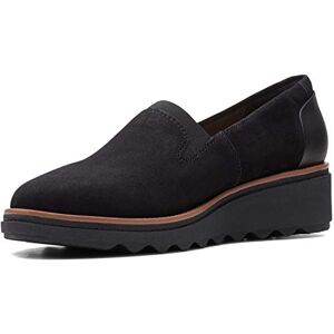 Clarks Femme Sharon Dolly' Mocassin, Daim Noir avec Reliure Marron foncé, 39 EU - Publicité Clarks Femme Sharon Dolly' Mocassin, Daim Noir avec Reliure Marron foncé, 39 EU - Publicité